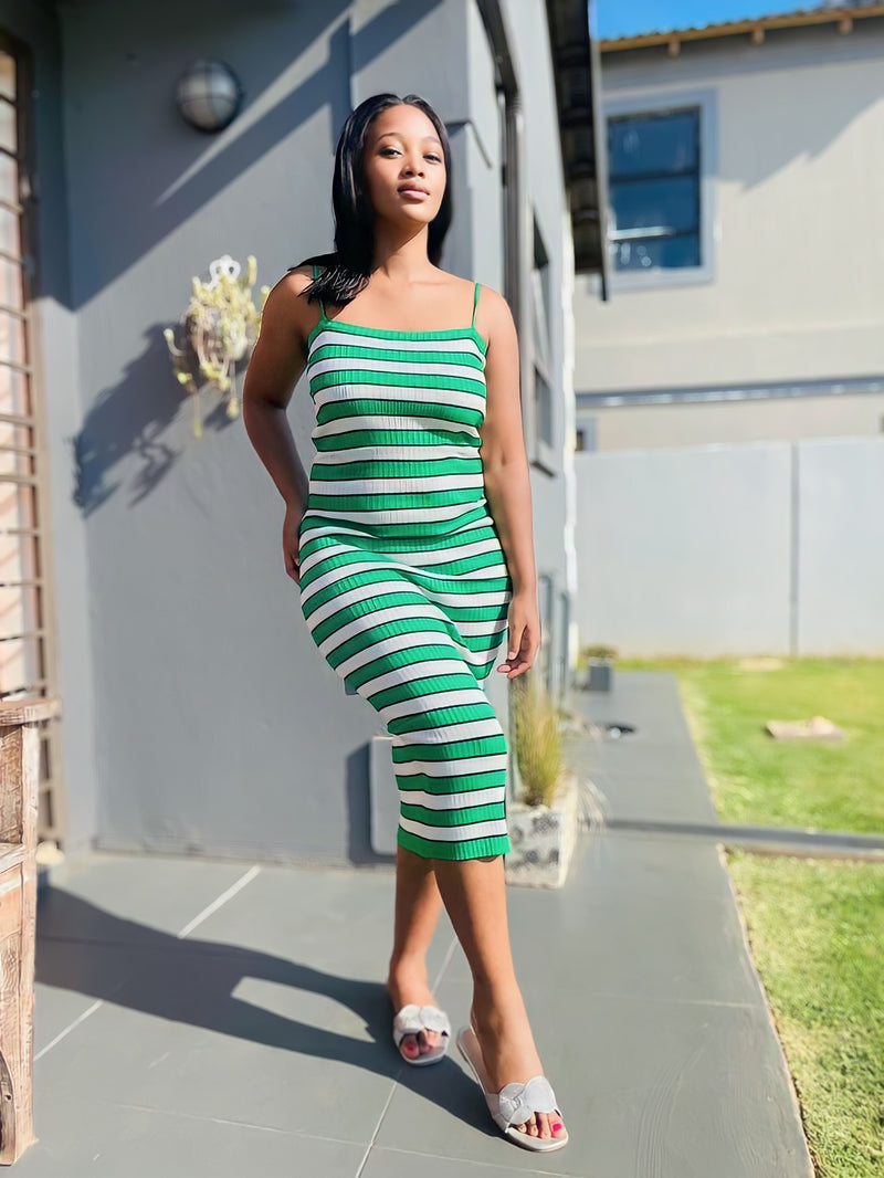 Striped print Cami Dress - TRENDZ-SA