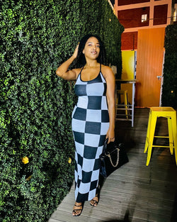 Checkered maxi dress