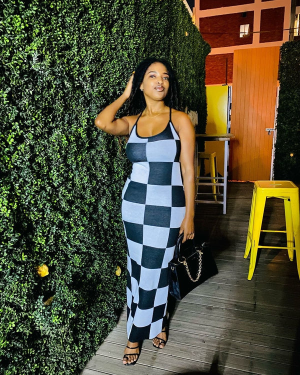 Checkered maxi dress