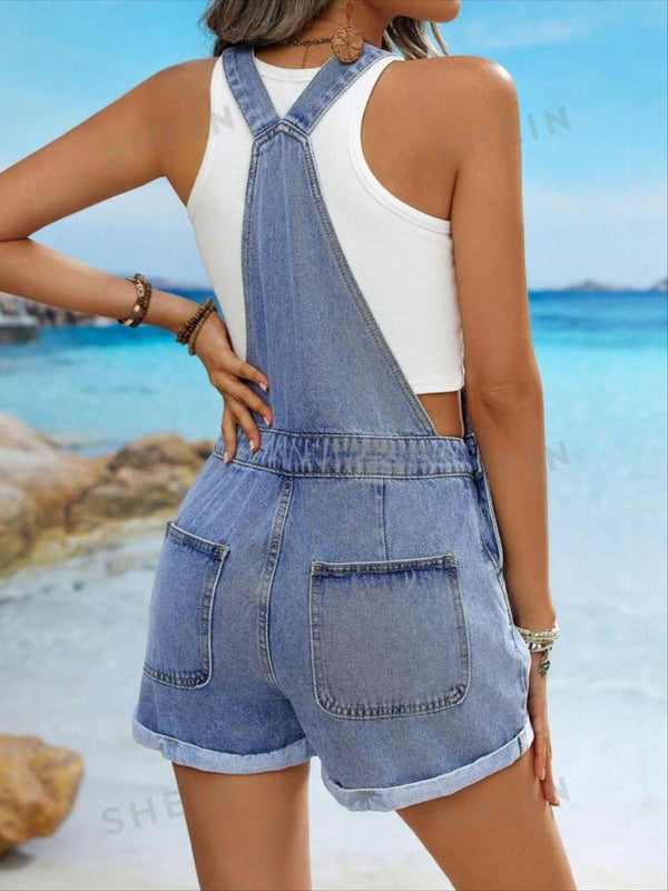 Dungaree shorts