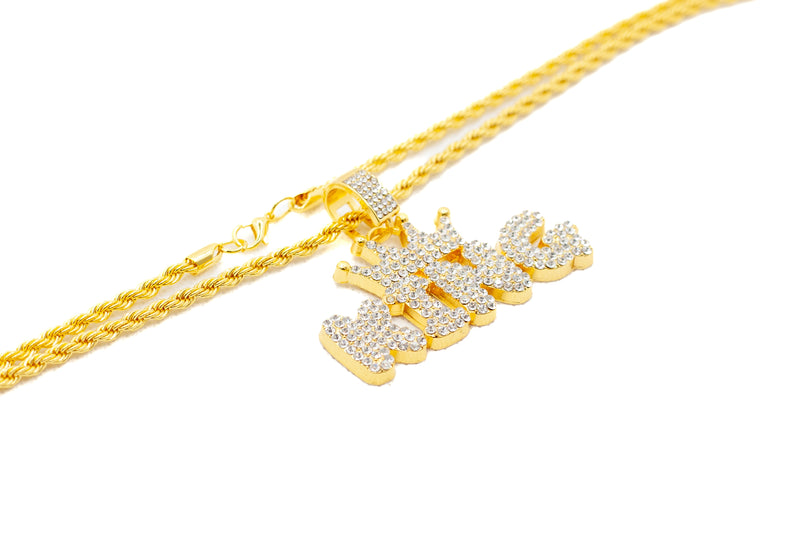 Embossed "KING" pendant chain