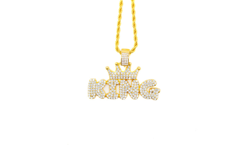 Embossed "KING" pendant chain