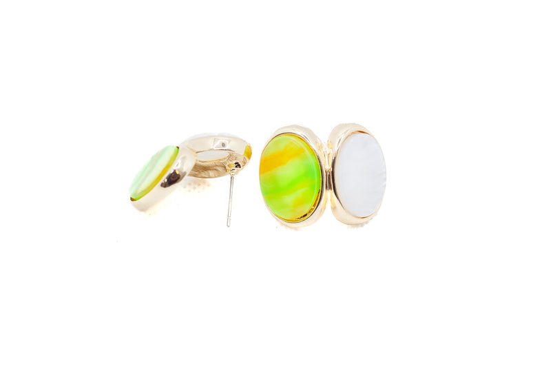 Coloured lens earrings