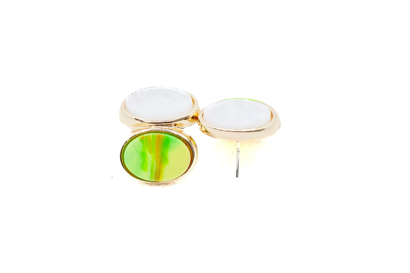 Coloured lens earrings