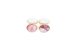 Coloured lens earrings