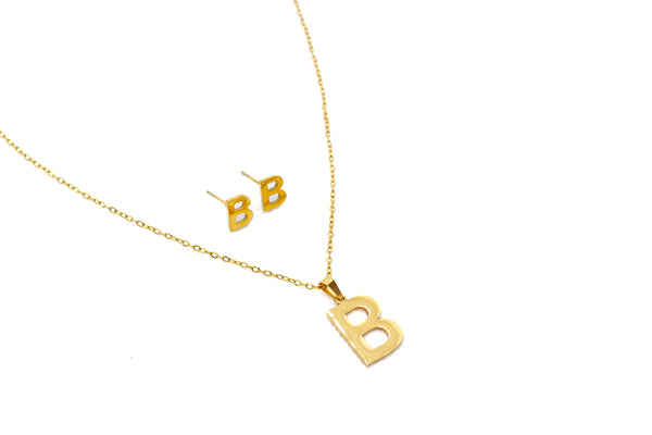 Stainless Steel Letter Necklace Set