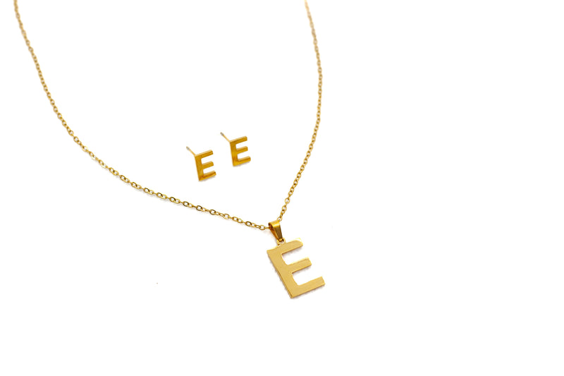 Stainless Steel Letter Necklace Set