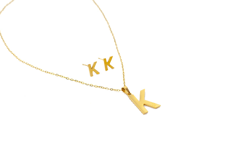 Stainless Steel Letter Necklace Set