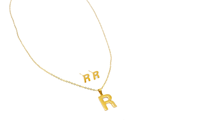 Stainless Steel Letter Necklace Set