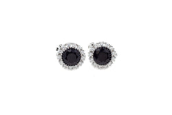 Encrusted Round Zirconia Earring Studs