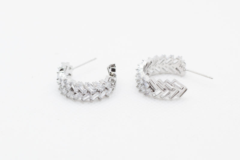 Zircon Cocktail Earring Hoops