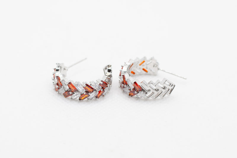 Zircon Cocktail Earring Hoops