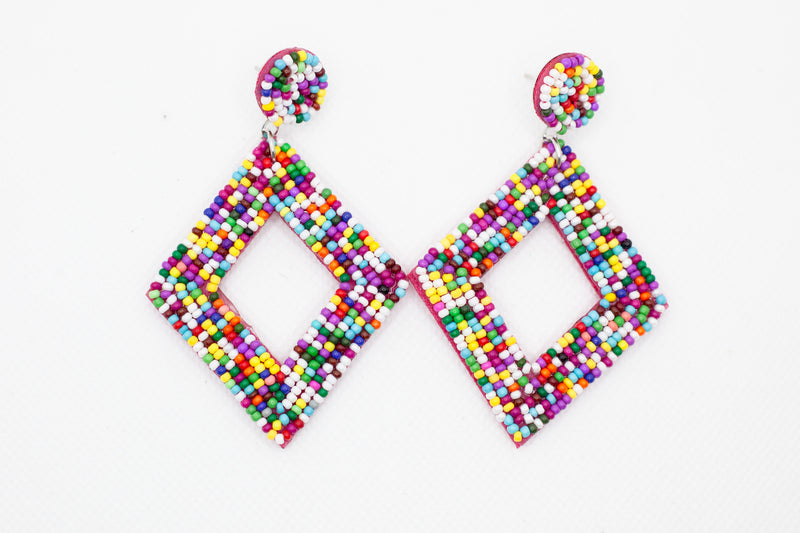 Bohemian Fashion Mini Beads Weaving Kite Earring Drops