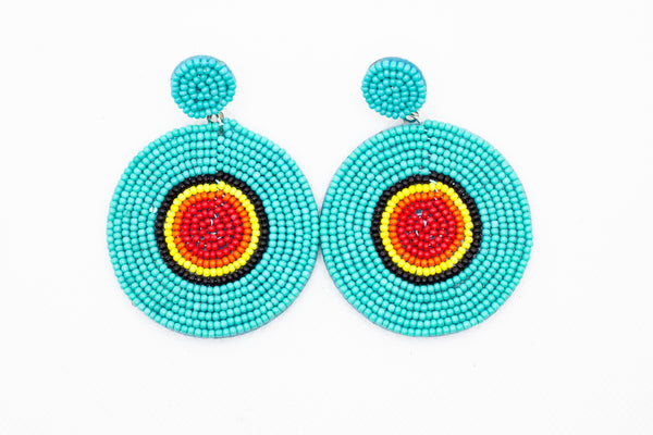 Bohemian Round Beaded Drop Earrings