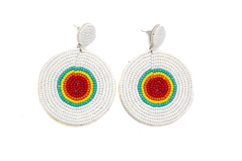 Bohemian Round Beaded Drop Earrings