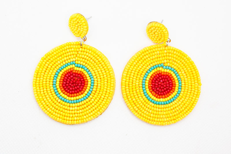 Bohemian Round Beaded Drop Earrings