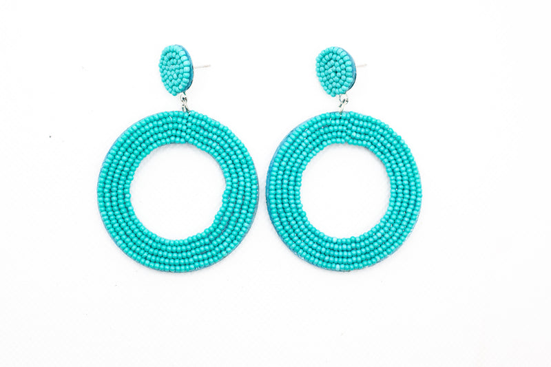 Bohemian Round Hole Beaded Earring Drops