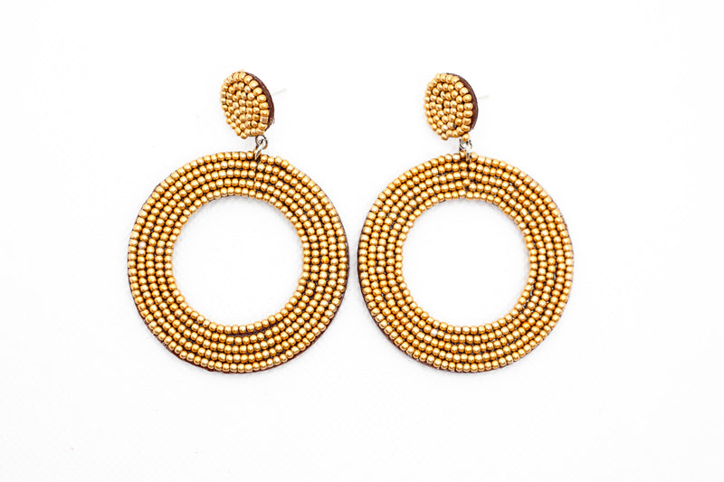 Bohemian Round Hole Beaded Earring Drops