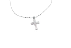 Sterling Silver Cubic Zirconia Pavé Cross Pendant