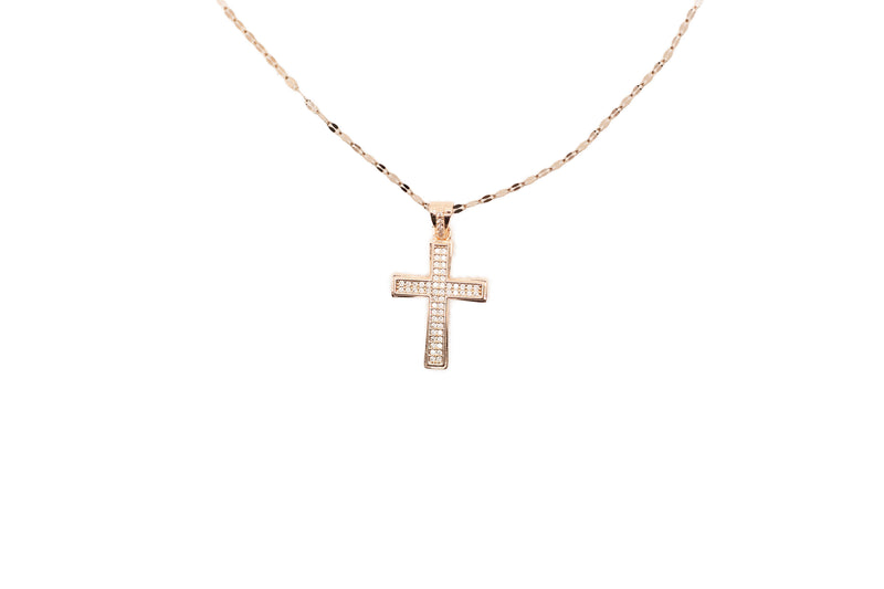 Sterling Silver Cubic Zirconia Pavé Cross Pendant