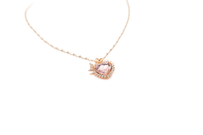 Blazing Heart Of Aphrodite Zirconia Pendant Necklace