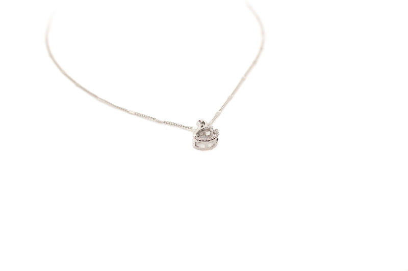 Dancing Swan Shape Subic Zirconia Pendant Necklace