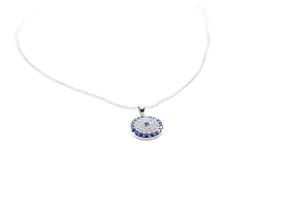 Round Evil Eye Pendant and Chain