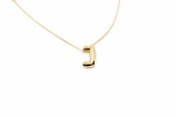 Stainless Steel Alphabet Pendant Necklace - J