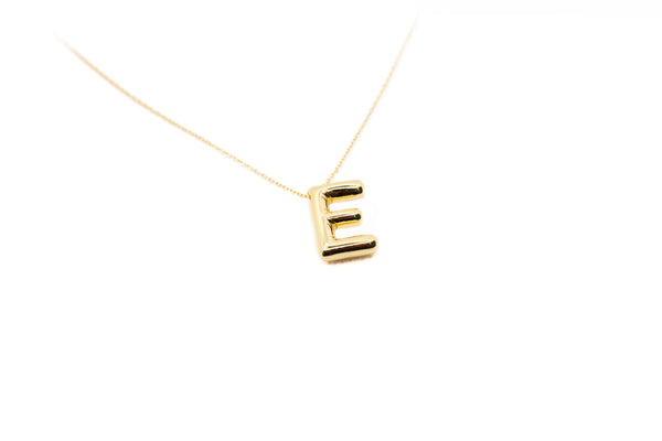 Stainless Steel Alphabet Pendant Necklace - E