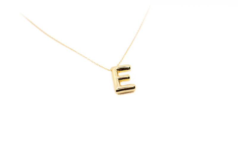 Stainless Steel Alphabet Pendant Necklace - E