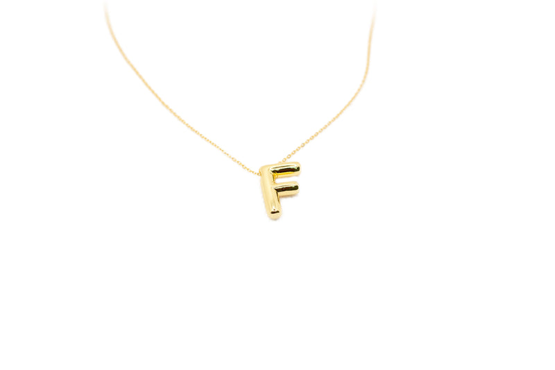 Stainless Steel Alphabet Pendant Necklace - F