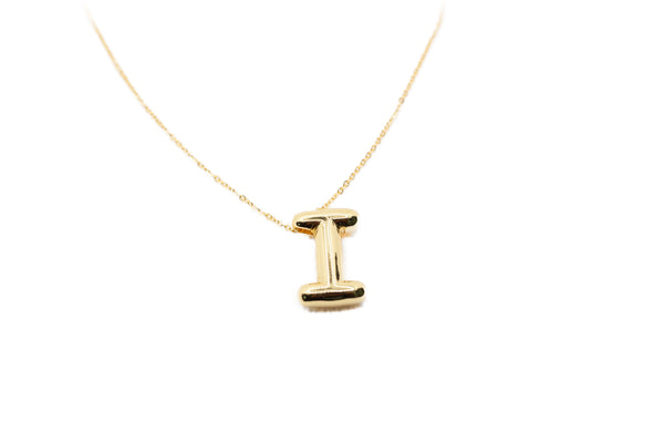 Stainless Steel Alphabet Pendant Necklace - I