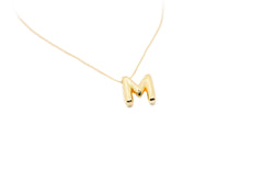 Stainless Steel Alphabet Pendant Necklace - M