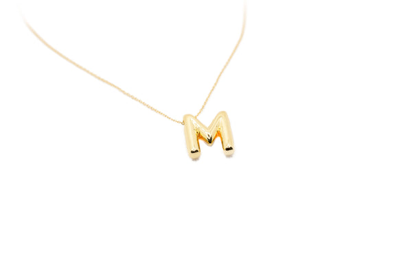 Stainless Steel Alphabet Pendant Necklace - M