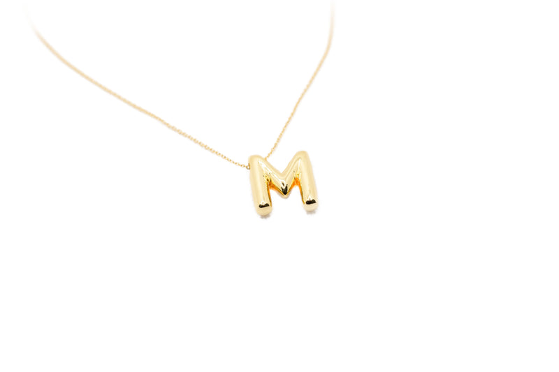 Stainless Steel Alphabet Pendant Necklace - M