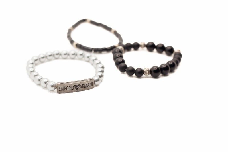 Black and Silver Style Beaded Bracelets