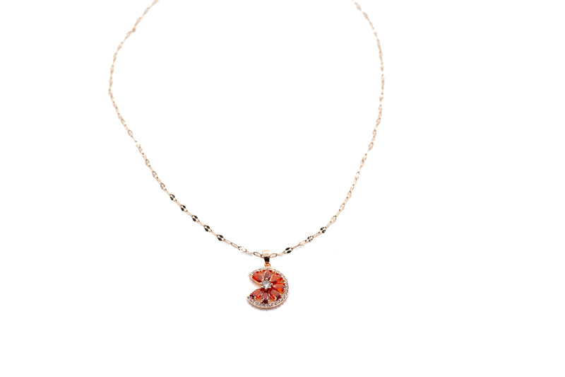 Zircon Star Flower Stainless Steel Necklace