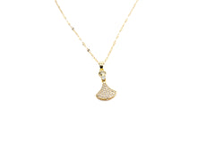 Peoria Gold-Plated Cubic Oxide Diamond Diamante Pendant Necklace