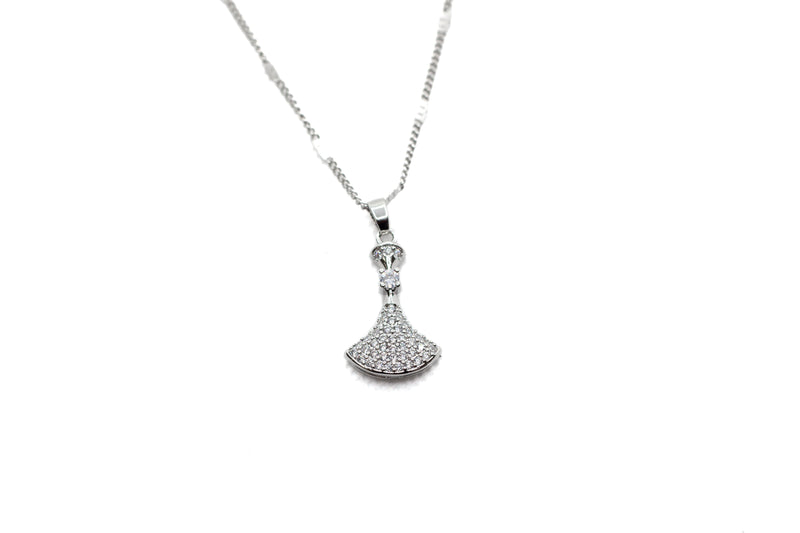 Peoria Gold-Plated Cubic Oxide Diamond Diamante Pendant Necklace