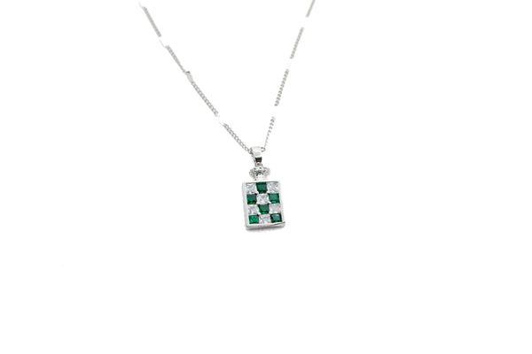 Zircon Simulated Emerald Necklace