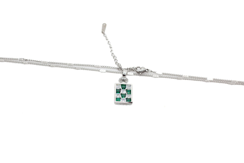 Zircon Simulated Emerald Necklace