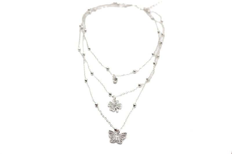 Butterfly Clover Chain Necklace