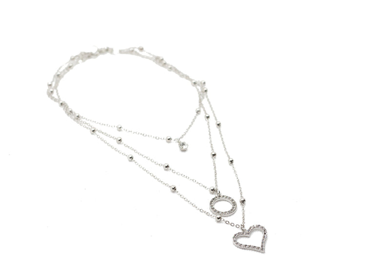 Triple Layered Open Heart Necklace