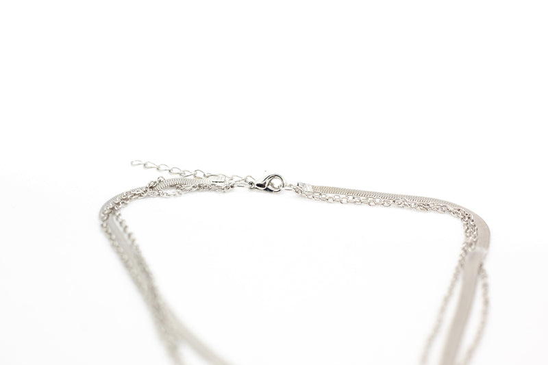 Triple cross hoop necklace