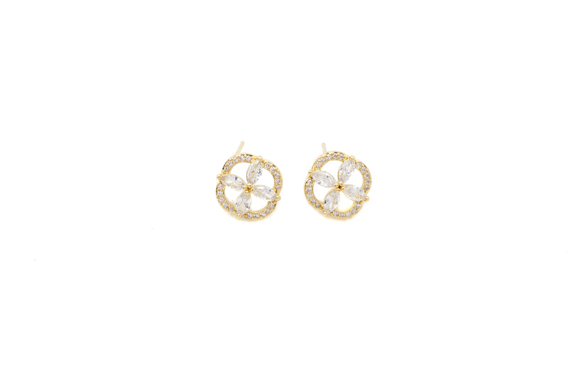 Blooming Circlet Zirconia Earrings