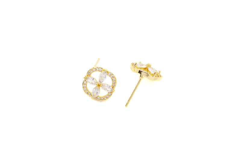 Blooming Circlet Zirconia Earrings